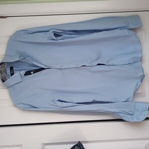 Oran Light Blue Shirt Cotton Button Down Sz L Shirt Business Casual